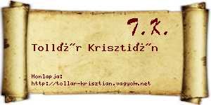Tollár Krisztián névjegykártya
